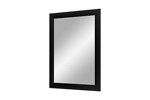 Duisburger-Rahmen24 Flex 35 - Specchio da Parete 65x150 cm con Cornice (Nero Opaco), Specchio su Misura con Striscia di Legno MDF da 35 mm di Larghezza e Parete Posteriore Robusta con Ganci