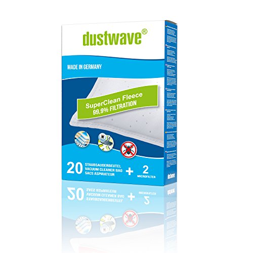dustwave, confezione convenienza da 20 sacchetti di marca per aspirapolvere, adatti per l aspirapolvere Panasonic - MC-CG 463, prodotti in Germania, con microfiltro