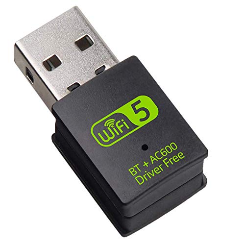 eaaerr USB Bluetooth dongle, Adattatore WiFi AC 600Mbps Mini Chiavetta Antenna Dual Bande 5.8 2.4GHz Rete Adattatore per Windows 10 8 8.1 7