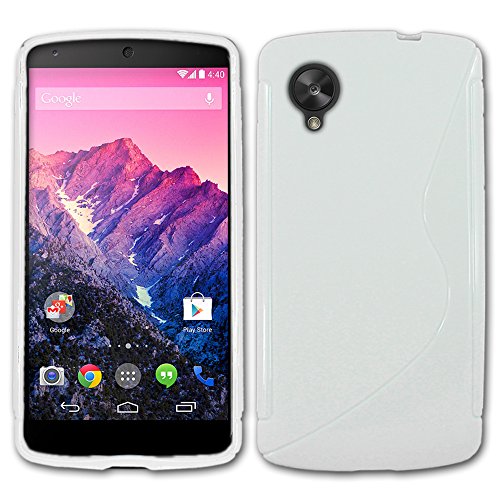 ebestStar - Cover Compatibile con LG Nexus 5 E980 Custodia Protezione S-Line Design Silicone Gel TPU Morbida e Sottile, Bianco [Apparecchio: 137.84 x 69.17 x 8.59mm, 5.5  ]