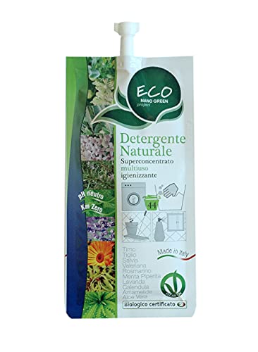 Eco Nano Green - Detergente Biologico Multiuso Superconcentrato 100% Naturale - Detersivo lavatrice - Bucato a Mano - Sgrassatore - Lavavetri