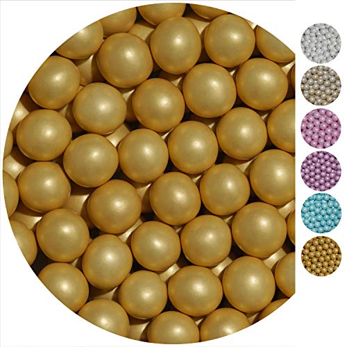 EinsSein 0,35kg Crispy Perline di cioccolato grande oro perla matri...