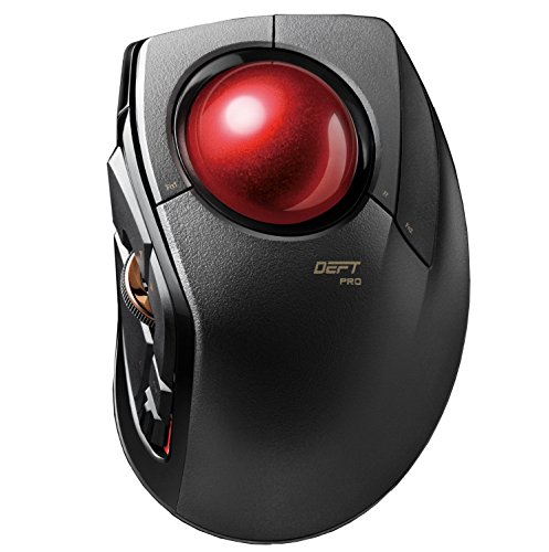 ELECOM Trackball Mouse M-DPT1MRXBK, Wired, Wireless, and Bluetooth, Gaming, High-Performance Ruby Ball, Advanced Responsiveness, 8 Mappable Buttons, Smooth Scrolling, Extra Large, DEFT PRO, Black