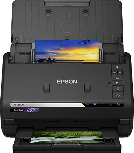 Epson Fastfoto Ff-680W Scanner Rapido con Alimentatore Automatico, 600 Dpi, 45 Ppm, Multiformato, Wi-Fi, Acquisisce, Modifica e Condividi, Software Ocr Incluso.