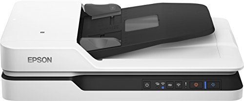 Epson Workforce DS-1660W scanner A4 piano WiFi, velocità 25 pagine minuto in b n e colore, Alimentatore Automatico 50 fogli, include software per acquisizione, salvataggio e condivisione documenti