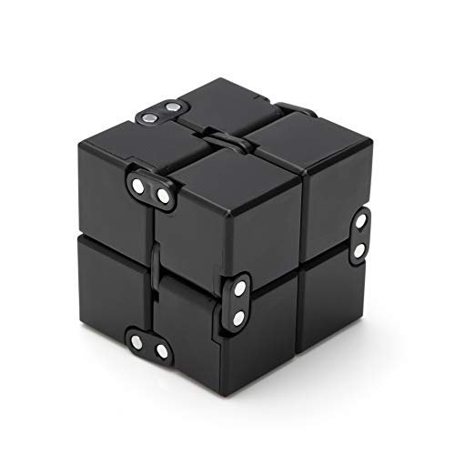Excellentas Fidget Infinity Cube - Cubo infinito, antistress, giocattolo antistress per adulti e bambini, colore: nero