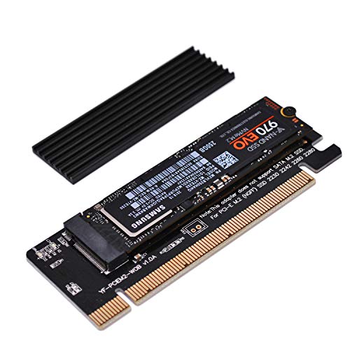 EZDIY-FAB NVME PCIe Adapter, M.2 NVME SSD a PCI Express Adapter con Dissipatore Di calore,Supporto Solo PCIe x16,Supporto M.2 Key M SSD 2230 2242 2260 2280