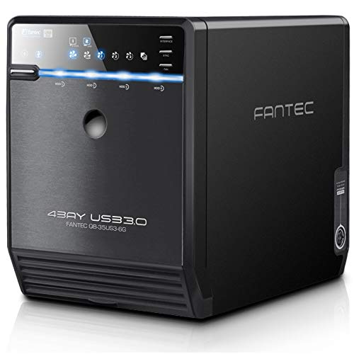 FANTEC QB-35US3-6G Box Case Esterno per 4x Hard Disk SATA I II III da 8,89 cm (3,5 pollici), Porte USB 3.0 e eSATA, 6G, Ventola con Sensore Termico, Microsoft Windows Vista 7 8 8.1 10, Mac OS X