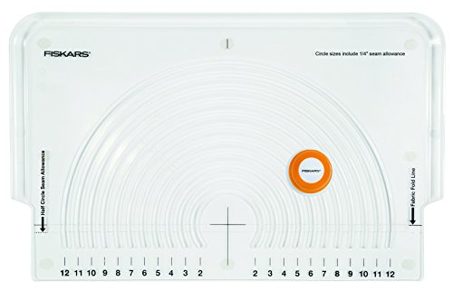 Fiskars Taglierino con guide di taglio circolari per tessuti, Con 11 diametri diversi, Lama in acciaio, 1023904