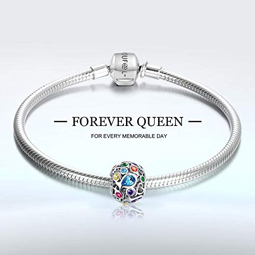 FOREVER QUEEN Rainbow Charm Per Donna In Argento Sterling 925 con P...
