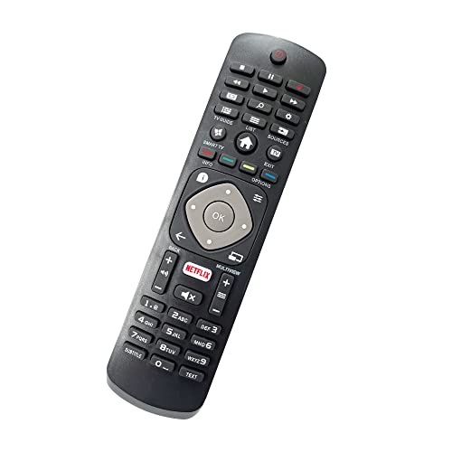 FOXRMT Sostituito Telecomando Philips TV,adatto per Telecomando Philips 4K UHD HDR Ambilight Smart TV,con tasto Netflix telecomando universale philips