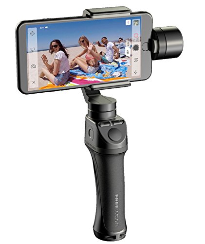 Freevision Vilta M Stabilizzatore Gimbal a 3 Assi per Smartphone, iPhone, Action Cam e Tutte le Videocamere di GoPro, Nero