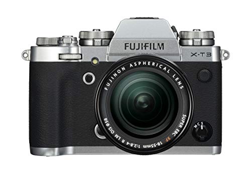 Fujifilm X-T3 Fotocamera Mirrorless da 26 MP + XF18-55mm F2.8-4 R LM OIS, Sensore X-Trans CMOS 4 APS-C, Filmati 4K 60p 10bit, Mirino EVF 3.69 MP, Schermo LCD 3  Touch Orientabile, Argento