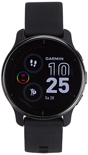 Garmin Venu 2 Plus, Smartwatch AMOLED 1,3 , Microfono e cassa, Musica, Garmin Pay, +25 App sport, GPS, Cardio, SpO2, Nero (Slate & Black)