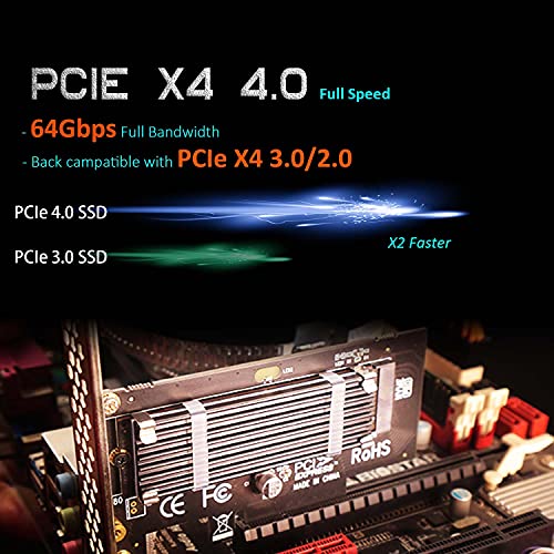 glotrends M.2 PCIe Adattatore con dissipatore di calore per M.2 SSD...