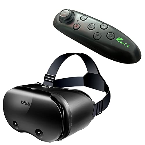 GLRTORE Occhiali VR compatibili con Android iOS, cuffie per realtà virtuale con impugnatura wireless, occhiali 3D VR per giochi immersivi in film 3D, da 5 a 7 pollici
