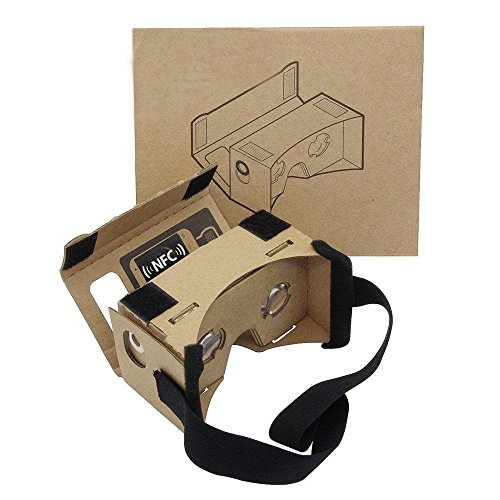 google cartone, vero negozio virtuale 3d vr cuffie realtà virtuale occhiali scatola con grande chiarezza 3d delle lenti ottiche e a testa cinta naso pad per 3-6 cm di smartphone