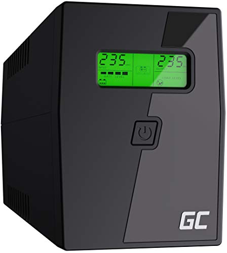 Green Cell PRO UPS USV gruppo continuità 600VA (360W) con protezione da sovratensioni 230V Line Interactive Regolazione tensione AVR Impianto UPS USB RJ11 2 uscite Schuko Schermo LCD