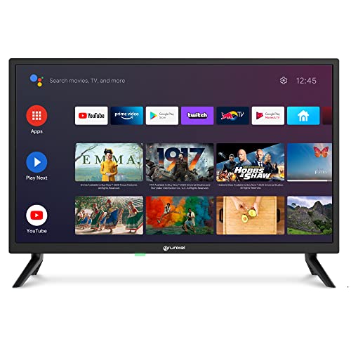 Grunkel - LED-240GOO - TV 24 pollici con Google Chromecast. con display HD Ready Panel, DVB-T2, Wi-Fi e Smart TV. Basso consumo energetico e spegnimento automatico - Nero
