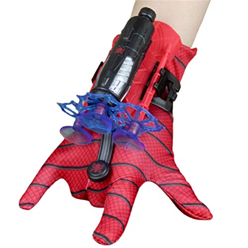 Guanti da lanciatore per Spider-Man, guanti cosplay in plastica per bambini, set di giocattoli da polso per lanciatore di eroi, giocattoli educativi per bambini divertenti, cosplay taglia unica