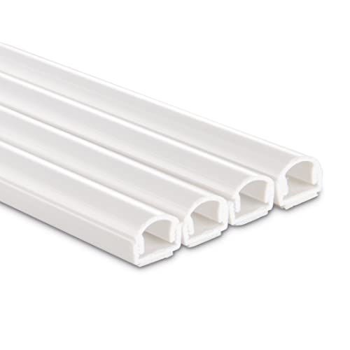 Hama - Canalina semi rotonda per canali in PVC, 100 1.1 1.0 cm, 4 pezzi, colore: Bianco