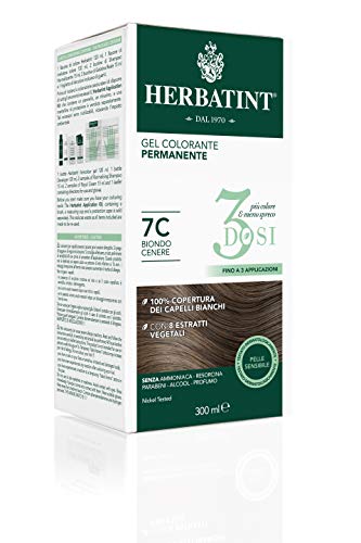 Herbatint Gel Colorante Permanente 3Dosi - 7C Biondo Cenere 300ml...