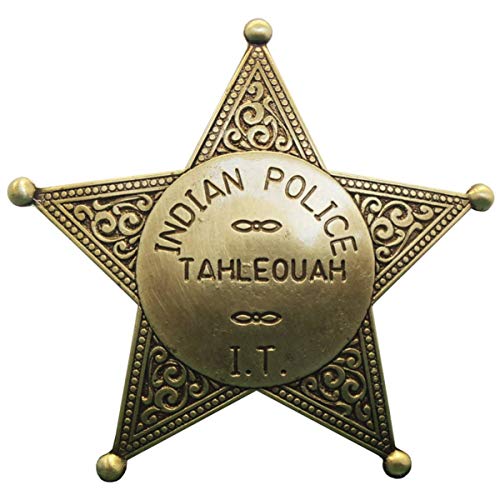 Hill Interiors Indiano Distintivo della Polizia Tahlequah American 5 Star Punto Oro Badge