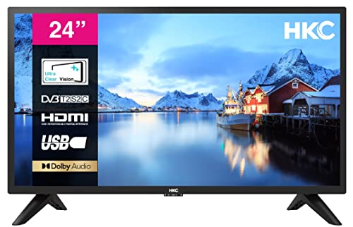 HKC 24F1D TV 24 pollici (televisore 61 cm), Dolby Audio, Triplo Tun...