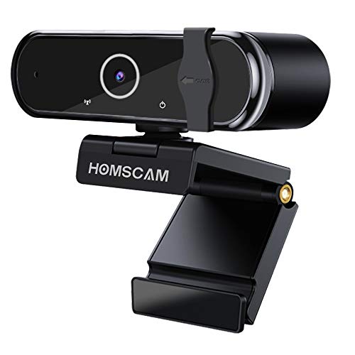 HOMSCAM Webcam per PC, Webcam con Microfono 1080P Full HD Autofocus per Videochiamate, Studio, Conferenza, Registrazione e Lavoro, Video Camera USB 2.0 Compatibile con Windows, Desktop, Mac e Android