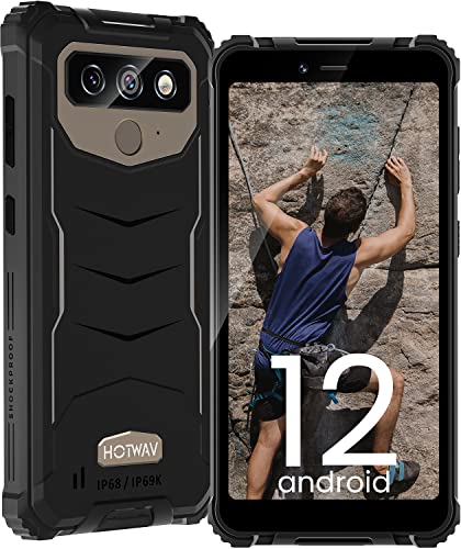 HOTWAV T5 Pro Rugged Smartphone 2022, Android 12 Telefono Indistruttibile 6.0 HD Cellulare Antiurto 7500mAh 4G Dual SIM Smartphone Antiurto 13MP 4GB+32GB 1TB Espandibili IP68IP69K, OTG GPS