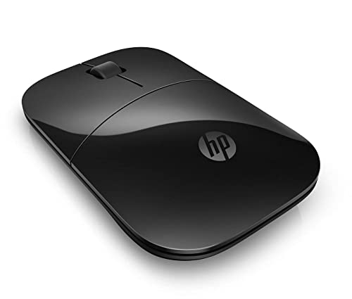 HP - PC Z3700 Mouse Wireless, Sensore Preciso, Tecnologia LED Blue, 1200 DPI, 3 Pulsanti, Rotella Scorrimento, Ricevitore USB Wireless 2.4 GHz Incluso, Design Pratico e Confortevole, Nero