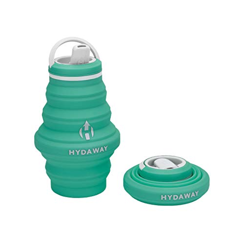 HYDAWAY - Bottiglia acqua pieghevole, 500 ml, coperchio ribaltabile | Ultra-flessibile, adatta per i viaggi, in silicone per uso alimentare