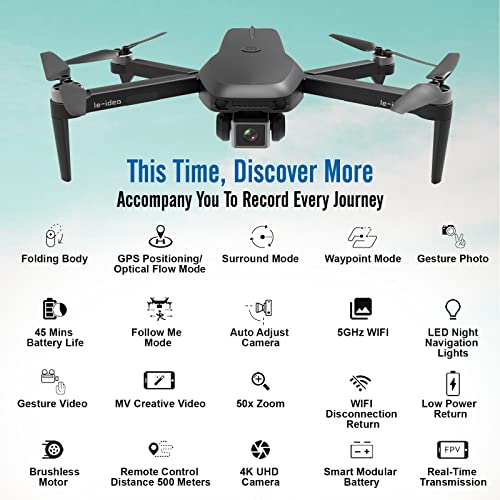 IDEA31 Drone Professionale con Telecamera 4K, Droni Pieghevole GPS ...