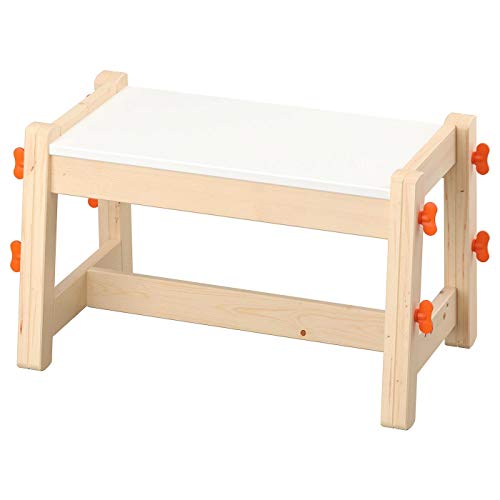 IKEA FLISAT - Panca per bambini, può essere utilizzata come seduta per diversi anni, poiché ha tre impostazioni di altezza, regolabile