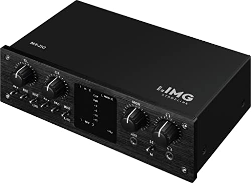 IMG Stageline MX-2IO - Interfaccia di registrazione USB a 2 canali, colore: Nero