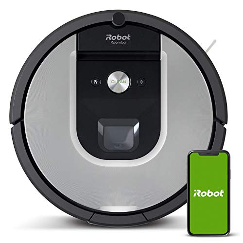 iRobot Roomba 971, Robot aspirapolvere WiFi, Power-Lifting, Dirt Detect, Adatto per peli di Animali Domestici, Tecnologia Imprint, Sistema Pulizia 3 Fasi, programmabile con App, 70 Decibel, Argento