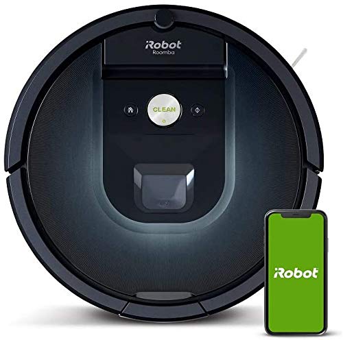iRobot Roomba 981 Robot aspirapolvere WiFi, Power-Lifting, 2 spazzole in gomma multi-superficie, Adatto per peli, Tecnologia Dirt Detect, pulizia a 3 fasi, programmabile con app, Compatibile Alexa
