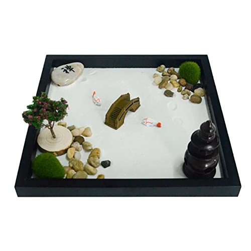 itrimaka Giardino Zen Giapponese per scrivania, Kit Innovativo Mini Giardino di Sabbia Zen, Tavolo di Sabbia Zen Fai da Te con Micro Paesaggio Decorazione, Giardino di Sabbia Zen Giapponese