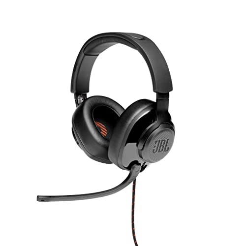 JBL Quantum 300 Cuffie Gaming Over-Ear con Filo, Headset da gioco con Microfono e Surround, compatibilità Multipiattaforma, Colore Nero