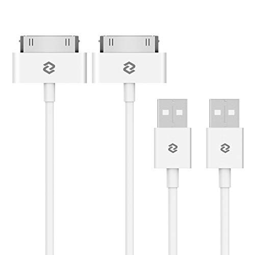 JETech Cavo USB di Sync e Caricamento con 30-Pin per iPhone 4s iPhone 4, iPad 1 2 3, iPod, 1 metro, Bianco, Confezione da 2