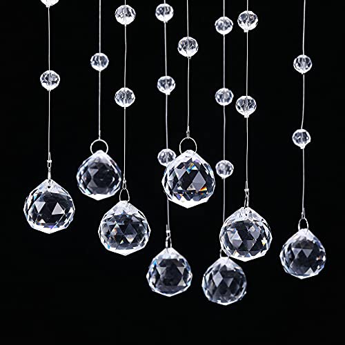 Jovivi 10 Pezzi 1m Perline Cristallo Catena Perle di Cristallo per Tende Decorazioni Matrimonio Nozze Tenda della Porta Albero di Natale