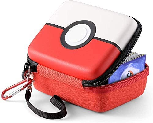 JoyHood Custodia per Carte da Trasporto compatibile con Carte Pokémon, Box Carte, Può contenere fino a 400+ carte (Rosso Pokeball)
