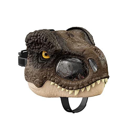 Jurassic World - Dominion Maschera T-Rex Mordi e Ruggisci, costume da dinosauro con più livelli di movimento e ruggiti, per bambini dai 6 anni in su, Giocattolo per Bambini 6+ Anni, GYW85