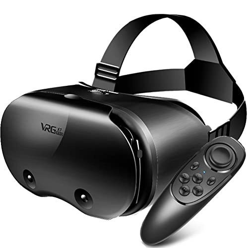 JVSS VR Auricolare Compatibile con I Telefoni iPhone e Android, HD 3D VR Occhiali di Realtà Virtuale Auricolare, controller | Regolabile VR Occhiali, Regalo per I Bambini e Adulti