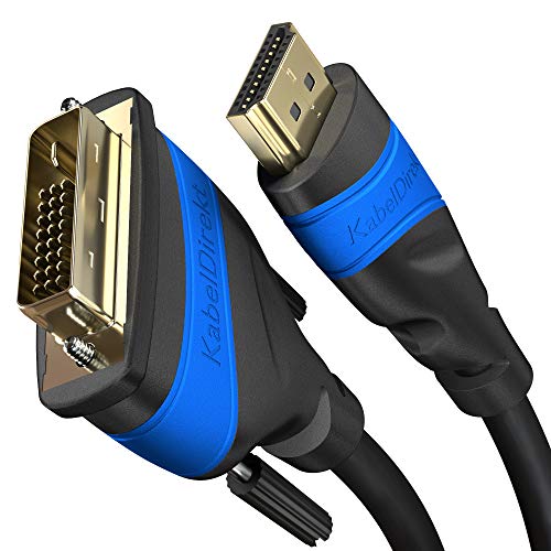 KabelDirekt – Cavo adattatore HDMI-DVI – 1 m (bidirezionale, DVI-D 24+1 cavo HDMI High Speed, 1080p Full HD, cavi video digitale, collegamento di dispositivi HDMI a monitor DVI o viceversa, nero)