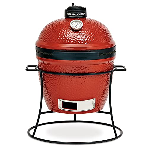 Kamado Joe Joe Jr. Ceramica Barbecue Carbone Griglia in Rosso fiammeggiante