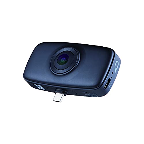 Kandao QooCam FUN Black White Blue [USB-C], a kind of 360 camera live stream on social media smartphone camera with 4K capture vlog and auto editing on smartphone apps.