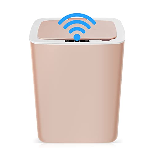 Kethvoz Pattumiera automatica da 14 l, con sensore di movimento, Smart Rubbish Box senza contatto per Kitchen Home Office Bedroom, colore: rosa