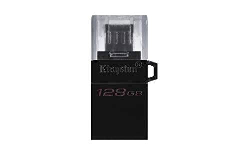 Kingston DataTraveler microDuo3 G2, DTDUO3G2 128GB Drive Flash microUSB e USB Type-A per Android OTG, Nero