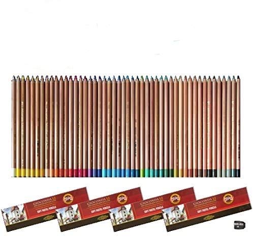 KOH-I-NOOR Gioconda, Set di 48 matite pastello morbide + temperino